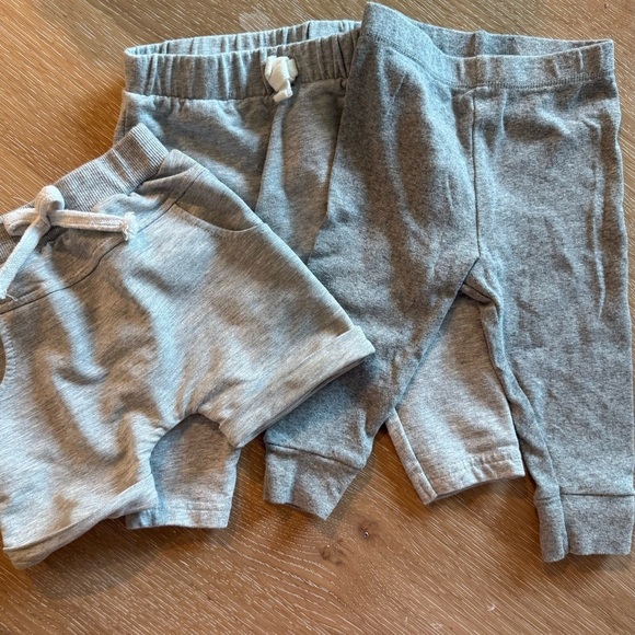 Baby 3-6 Gray Sweatpants/Shorts Bundle - Picture 1 of 3